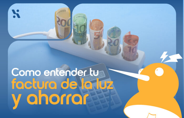 Persona revisando su factura de la luz en casa para entender costes y ahorrar energía