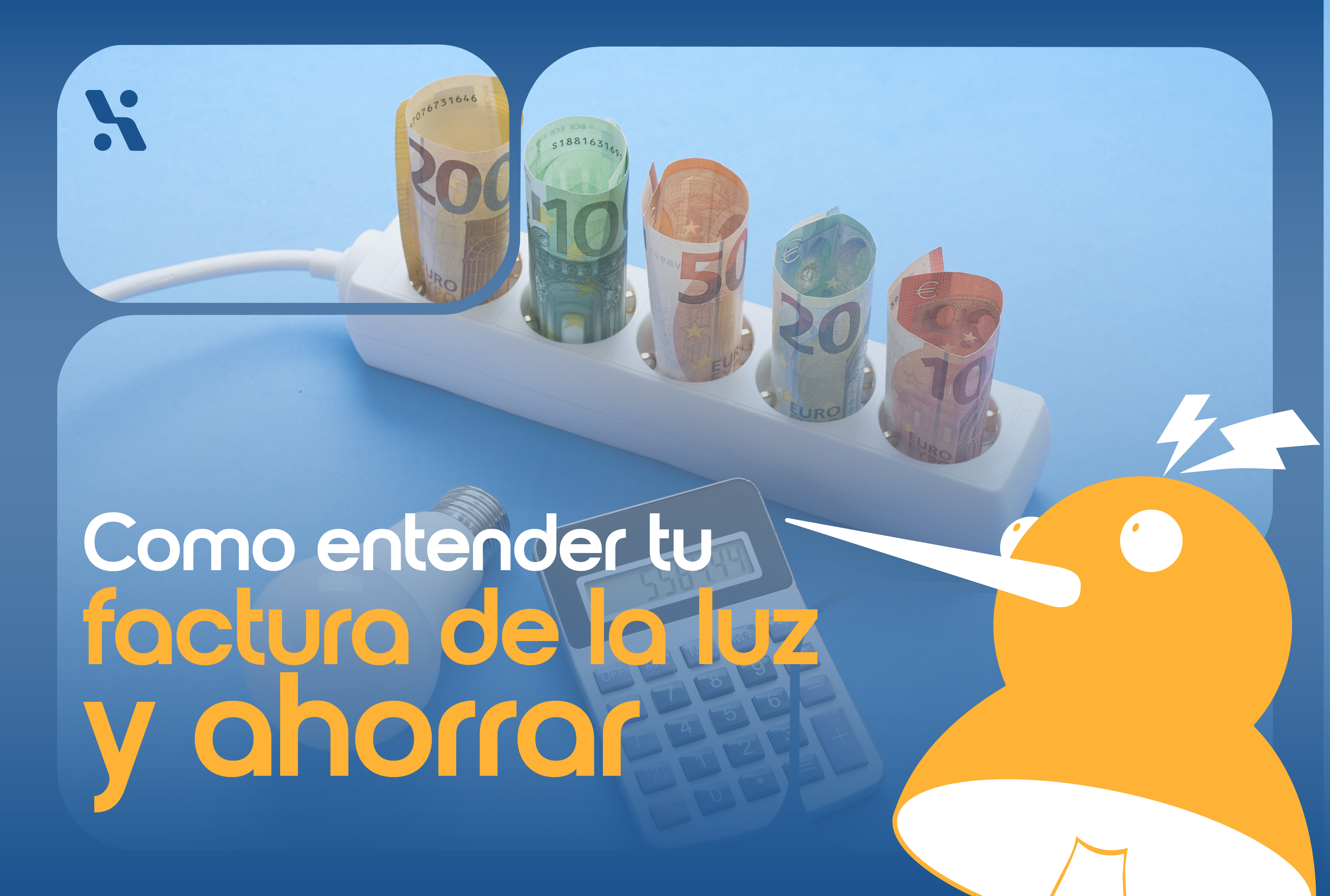 Persona revisando su factura de la luz en casa para entender costes y ahorrar energía